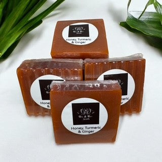 All-Natural Honey, Turmeric & Ginger Soap – Brightening & Nourishing Herbal Bar