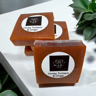 All-Natural Honey, Turmeric & Ginger Soap – Brightening & Nourishing Herbal Bar