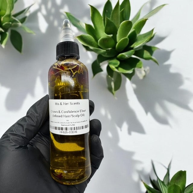 Crown & Confidence Elixir – Infused Hair & Scalp Oil – Strengthen, Nourish, and Revive
